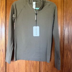 BNWT ZYIA Taupe Quarter-Zip Pullover